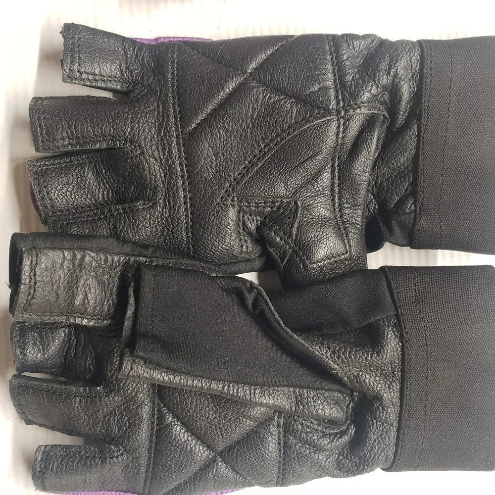 Harbinger Bally Total Fitness Weightlifting Gloves Women Large Black Purple 2 Pr